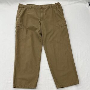 LL Bean Brown Cargo Pants Cotton Relaxed Fit Workwear Outdoor Mens 42x29